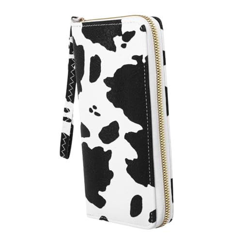 FOMIYES Damen Geldbörse im Cow Print Design PU Kompakt Praktisch mit Mehreren Fächern für Karten Münzen für Unterwegs Langlebig Pflegeleicht von FOMIYES