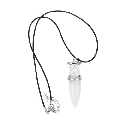 FOMIYES Damen Halskette mit Natürlichem Weißen Kristallstein Anhänger Modisches Schmuckstück Feiner Steinanhänger für Besondere Anlässe Elegantes Accessoire zu Pullover und Mantel von FOMIYES