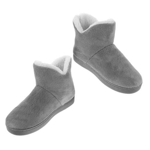 FOMIYES Damen Hausschuhe Hochgeschnittene Indoor Boot Slippers mit Dicker Sohle und Plüschfutter Wärmend Rutschfest Leicht für Frauen Winter Fußwärmer Komfortable Haus Schuhe von FOMIYES