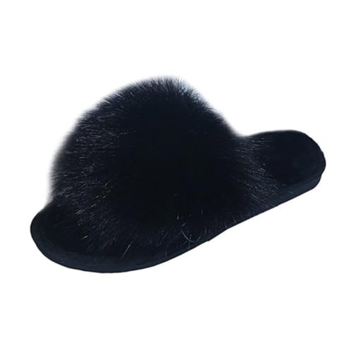 FOMIYES Damen Hausschuhe Plüsch Pantoletten Warm Rutschfest Indoor Slippers mit Gummisohle für Herbst Winter Komfortable Freizeit Schuhe von FOMIYES