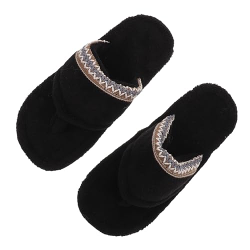 FOMIYES Damen Hausschuhe Warm Gefüttert Feste Sohle Rutschfest Gemütliche Winter-pantoletten Dicke Indoor Slipper Bequeme Isolierte Fußwärmer von FOMIYES