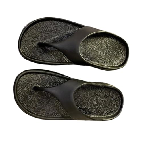 FOMIYES Damen Herren Sommer Slippers Thick soled Beach Flops mit Rutschfester Softsohle Modische Zehentrenner für Strand und Alltag Schwarz von FOMIYES