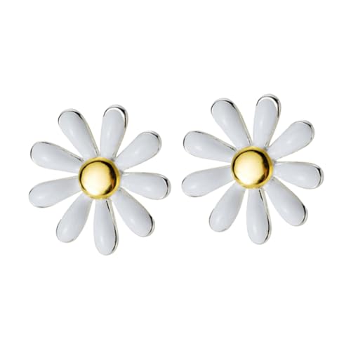FOMIYES Damen Kleine Blumen Ohrstecker Modisch Blumen Schmuck Silberfarbene Ohrclips Elegant Alltag Party Geschenk von FOMIYES