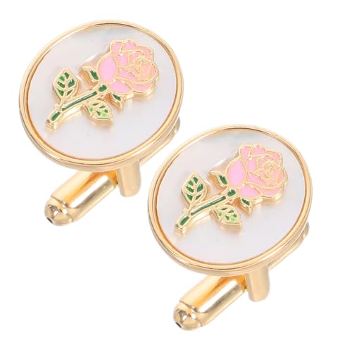 FOMIYES Damen Manschettenknöpfe Design Runde Langlebige Schmuckknöpfe für Hemden Stilvolle Blütenmuster Manschettenknöpfe für Hochzeit Business und Festliche Anlässe von FOMIYES