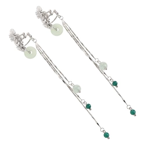 FOMIYES Ohrringe Damen Strass Quastenohrringe Silber Elegant Lange Ohrhänger Schmuck Für Frauen Party Festlichkeiten von FOMIYES