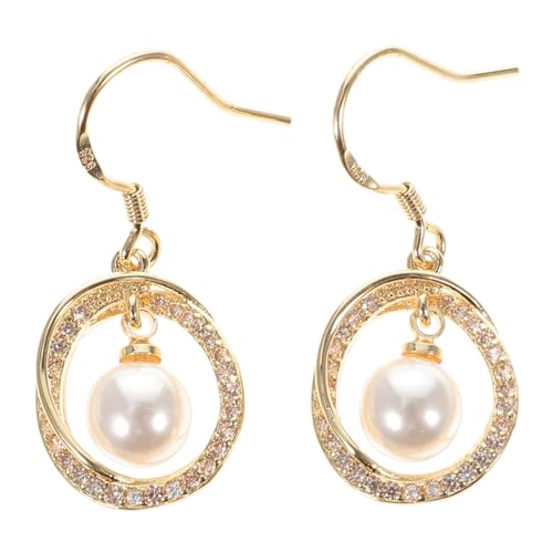 FOMIYES Damen Ohrstecker Imitation Perle Geometrisch Oval Ohrhänger Kreativ Vielseitig Schmuck für Alltag und von FOMIYES
