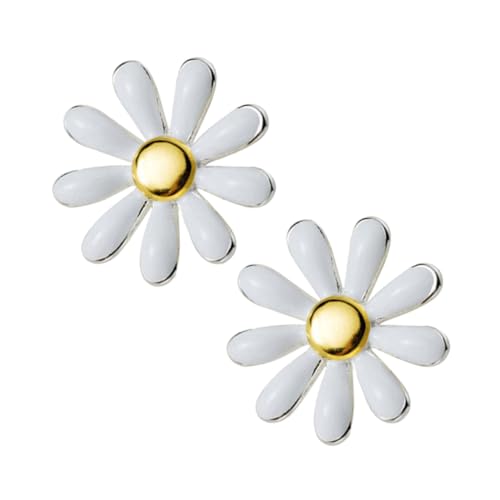 FOMIYES Damen Ohrstecker Kleine Weiße Daisy Ohrringe Modisch Leicht Elegant Für Alltag und Abendveranstaltungen von FOMIYES