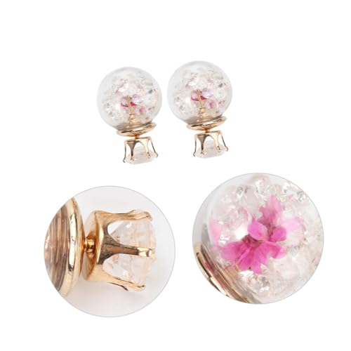 FOMIYES Damen Ohrstecker Kugel Ohrschmuck mit Zerkleinerten Kristallen Beidseitig Tragbar Ohrdekoration für Alltag Party Hochzeit Valentinstag von FOMIYES