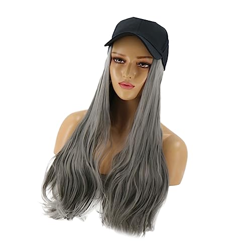 FOMIYES Damen Perücke mit Mütze Lockiges Haar Hochtemperatur Synthetikfaser Natürliches Aussehen Modisch Für Karneval Cosplay Hochzeit Alltag von FOMIYES