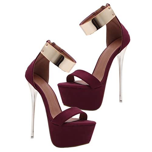 FOMIYES Damen Sandalen mit Dünnem High Heel Rutschfeste Sohle Modisch und Offene Schwarze Sommer Schuhe Vielseitig Kombinierbar für Strand und Alltag von FOMIYES