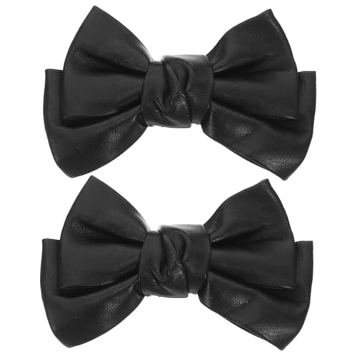 FOMIYES Damen Schuhclips Schwarz PU Schleifen Schuhdekorationen Abnehmbare Schleifen Clips Für High Heels Alltag Hochzeit Party Vielseitige Schuh Modeaccessoires von FOMIYES