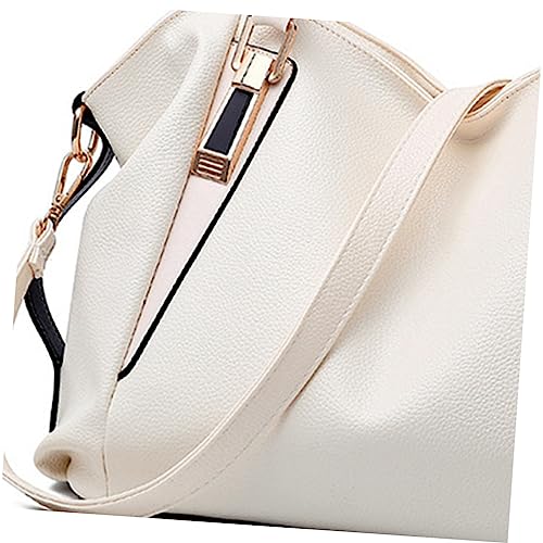 FOMIYES Damen Schultertasche PU Handtasche Elegant Abend Clutch Bag Hochzeit Party Banquet Cremeweiß von FOMIYES