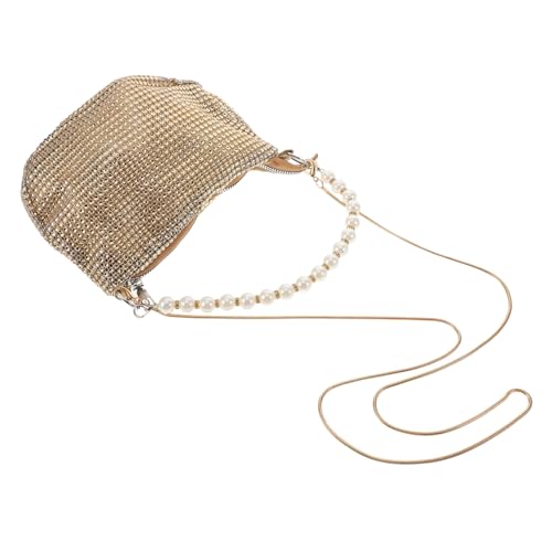 FOMIYES Damen Schultertasche mit Perlenbesatz Stilvolle Handtasche für Abendveranstaltungen und Formelle Anlässe Modische Clutch mit Praktischem Einzelschulterriemen Trendige von FOMIYES