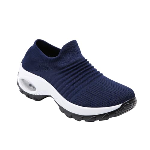 FOMIYES Damen Sneakers mit Luftpolster Atmungsaktiv Leichte Sportschuhe Freizeit Schuhe mit Sockenähnlichem Design Bequeme Dämpfung für Frühling Sommer Herbst von FOMIYES