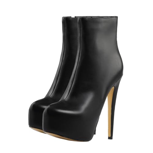 FOMIYES Damen Stiefeletten mit Plateauabsatz Rutschfest Komfortabel Modisch für Herbst und Winter Stilvolle Knöchelstiefel in Langlebig und Vielseitig von FOMIYES