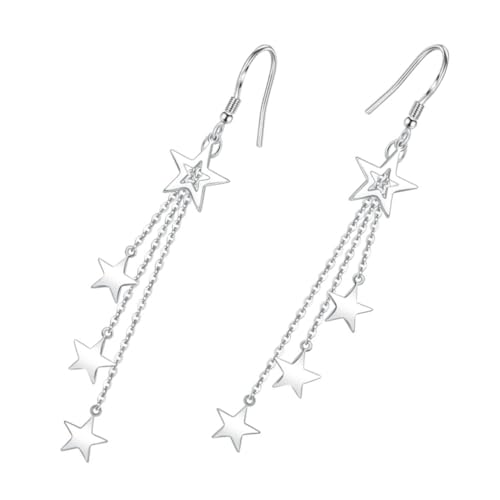 FOMIYES Damen Tropfenohrringe mit Stern Quaste Design Modische Ohrhänger aus Kupfer Langlebig Hautfreundlich Elegant für Alltag und Besondere Anlässe Vielseitig Kombinierbar von FOMIYES