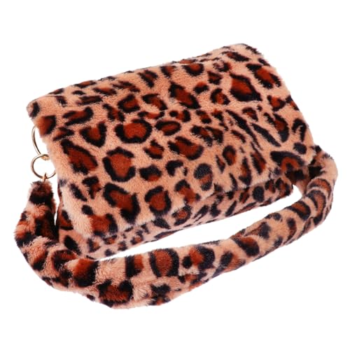 FOMIYES Damen Umhängetasche Leopardenmuster Flauschige Plüsch Schultertasche Leicht und Modisch Für Herbst Winter von FOMIYES