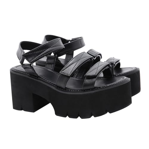 FOMIYES Damen Wedgesandalen Sommer Schuhe mit Dicker Sohle Keilabsatz Schwarz Bequeme Trendige Freizeit Sandaletten für Party Alltag und Clubwear FOMIYES Damen Wedgesandalen Sommer Schuhe mit Dicker Sohle Keilabsatz Schwarz Bequeme Trendige Freizeit Sandaletten für Party Alltag und Clubwear von FOMIYES