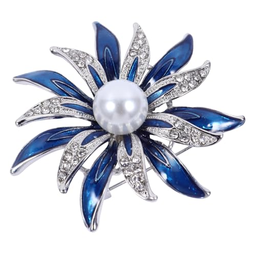 FOMIYES Dekorative Damen Brosche Blumenform aus Legierung mit Emaille und Strass Anstecknadel für Jacken Kleider Taschen Eleganter Schmuck für Alltag Party und von FOMIYES