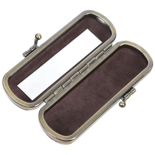 FOMIYES Delikate Lippenstiftbox mit Spiegel Kleines Vintage Organizer Etui mit Blumenmuster Kompakte Aufbewahrung für Lippenstifte Robust und Leicht für Damen und Reisen von FOMIYES