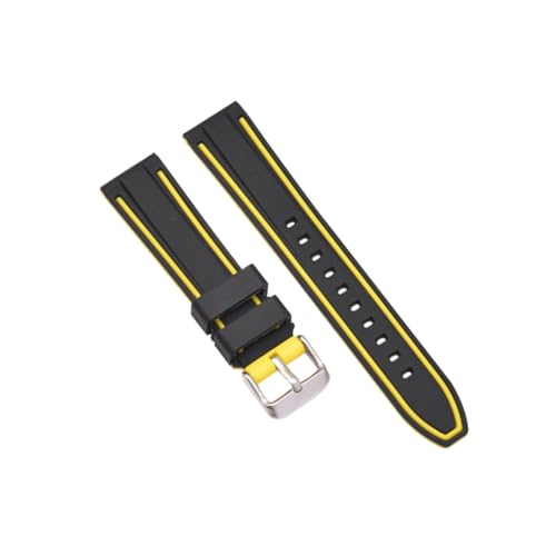 FOMIYES Silikonarmband Für Uhren Ersatzarmband Schwarz Und Gelb Passend Für Smartwatches Und Armbanduhren Flexibles Und Leichtes Tragegefühl von FOMIYES