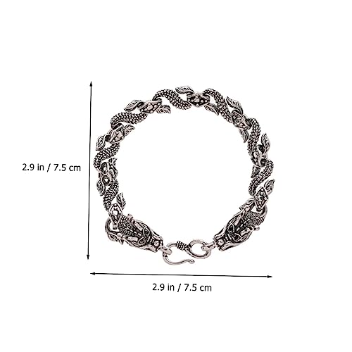 FOMIYES Doppelkopf Dragon Armband für Herren Hochwertiger Legierung Modisches Langlebiges Schmuckstück mit Auffälligem Kettendesign und Sicher für Besondere Anlässe Wie Geburtstag und von FOMIYES