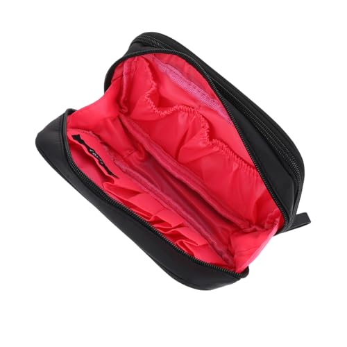 FOMIYES Doppellagige Lippenstift Tasche Waschbare Kosmetiktasche Tragbare Make Up Organizer Handtasche mit Reißverschluss für Reisen Outdoor Camping von FOMIYES