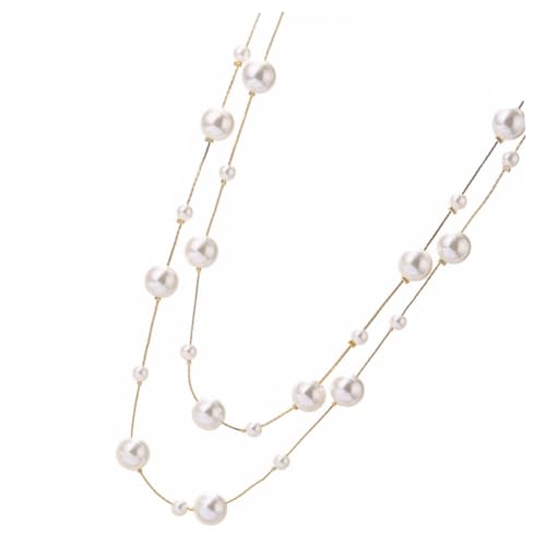 FOMIYES Doppellagige Weiße Perlenkette für Damen Lange Modeschmuck Halskette mit Simulierten Perlen Elegantes Design Angenehm zu Tragen für Frauen und Besondere Anlässe FOMIYES Doppellagige Weiße Perlenkette für Damen Lange Modeschmuck Halskette mit Simulierten Perlen Elegantes Design Angenehm zu Tragen für Frauen und Besondere Anlässe von FOMIYES
