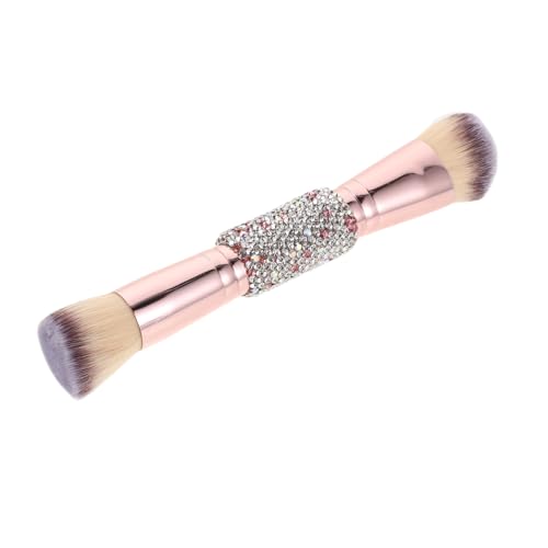 FOMIYES Doppelseitiger Foundation Puder Pinsel mit Weichen Borsten und Funkelndem Griff für Flüssiges Cremiges Make-up und Professionelles Tragbares Make-up Werkzeug für Frauen und Mädchen von FOMIYES
