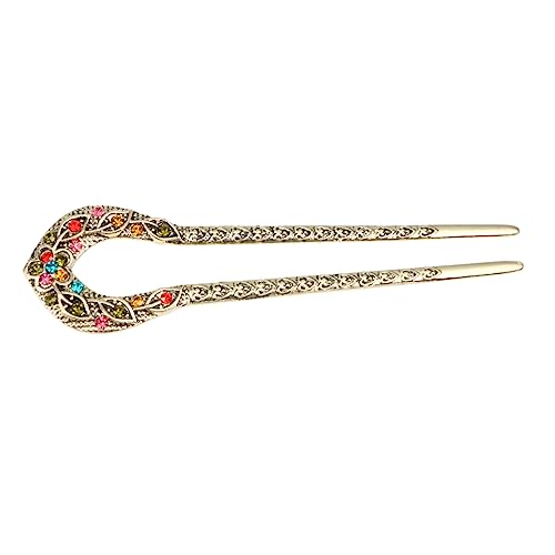 FOMIYES Doppelte Haarnadel Aus Legierung Mit U-förmigem Design Frisurenaccessoire Mit Eingefassten Kristallperlen Für Frauen Und Mädchen Sicher Und Haltbar von FOMIYES