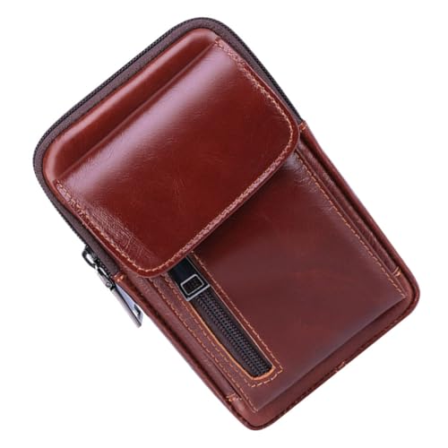FOMIYES Echte Herren Bauchtasche aus Rindsleder Leichte Outdoor Gürteltasche mit Multifunktionalem Design Diebstahlschutz für Sport und Reisen Kompatibel mit Ledergürtel Praktische von FOMIYES