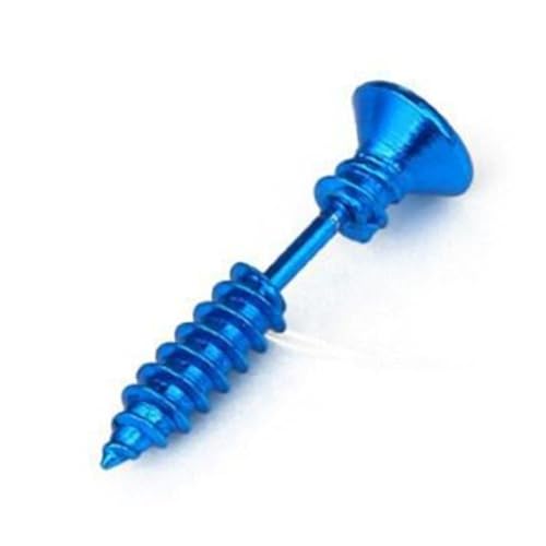 FOMIYES Edelstahl Schraub ohrringe Blau Paar Unisex Piercing Ohrstecker Punk Stil Herren Damen Langlebig Modisch Einfach zu Tragen von FOMIYES