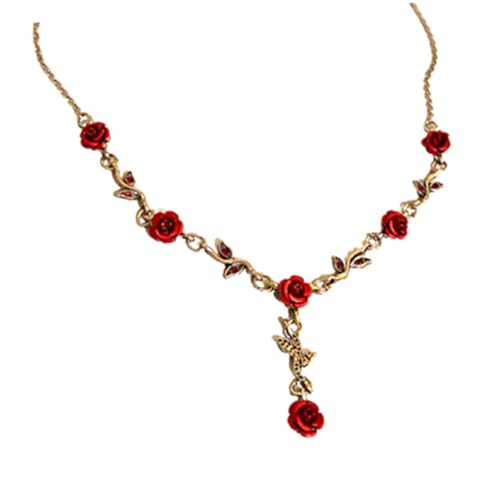 FOMIYES Edelsteinbesetzte Rosenblüten Halskette Damen Choker Leichtes Design Romantische Clavicle Kette für Geburtstag Muttertag Valentinstag Hochzeit Festliche Anlässe FOMIYES Edelsteinbesetzte Rosenblüten Halskette Damen Choker Leichtes Design Romantische Clavicle Kette für Geburtstag Muttertag Valentinstag Hochzeit Festliche Anlässe von FOMIYES