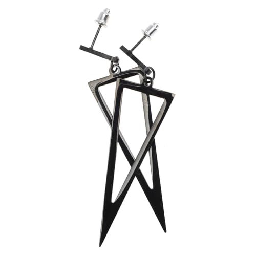 FOMIYES Einfache Schwarze Metall Dreieck Ohrhänger Lange Ohrpendel Ohranhänger mit Perfekter für Damen Geeignet für Alltag Party und Valentinstag Lässiger Punk Schmuck von FOMIYES