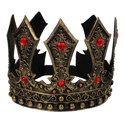 FOMIYES Einstellbare Herrenkönigskrone mit Mittelalterlichem Design Leichter Cosplay Kopfschmuck für Geburtstagsfeiern Verstellbarer Sitz Komfortabel und Flexibel für Herren und von FOMIYES
