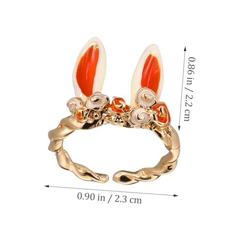 FOMIYES Einstellbarer Hasenohren Offener Damenring Tiermotiv Schmuck Accessoire für Karneval Halloween Cosplay und Alltag von FOMIYES