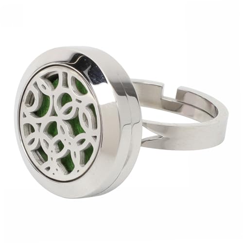 FOMIYES Einstellbarer Offener Ring Damen Vintage Schmuck Hohlring Aromatherapie Diffusor für Alltag Party Hochzeit Kostüm Geeignet von FOMIYES