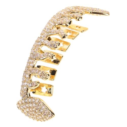 FOMIYES Einzelner Goldzahn Grill Cap für Männer Unregelmäßiges Wassertröpfchen Design Vergoldeter Hip Hop Mundschmuck Trendiges Rapper Kostüm Zubehör Komfortabel und Modisch von FOMIYES