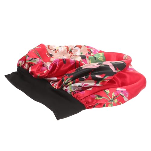 FOMIYES Elastische Schlafhaube mit Rundem Rand für Damen Atmungsaktive Duschhaube und Salonmütze Langlebig Schützt Kopf und Bettwäsche Einheitsgröße Weinrot von FOMIYES