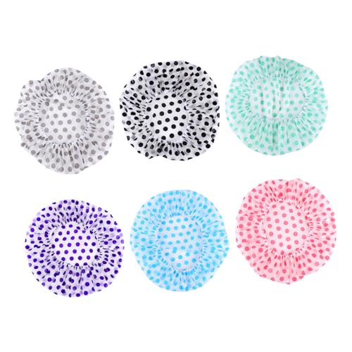 FOMIYES Elastisches Duschhauben-set Mit Stirnband 6-teilig Peva-material Wiederverwendbar Für Damen von FOMIYES