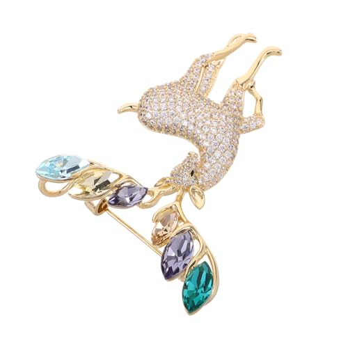 FOMIYES Elchbrosche Vintage Tier Anstecknadel Weihnachtsschmucknadeln Kleidernadel Mantel Corsage Schmuck Kleidung Brustnadeln Anzugnadel Hüte Broschennadel Strass Hirschbrosche Goldene von FOMIYES