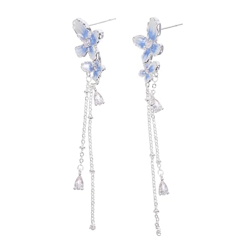 FOMIYES Ohrringe Für Damen Mit Quasten Und Schmetterlingsanhängern Zirkonia-blumen-ohrstecker Hängende Feen-ohrringe Für Hochzeit Und Party von FOMIYES