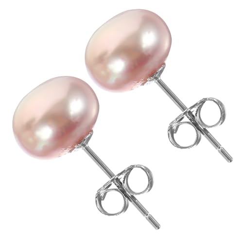 FOMIYES Elegante Damen Ohrstecker mit Süßwasserperlen Zarte Ohrschmuck ohrringe aus Sterlingsilber Leicht und Hautfreundlich Modisch für Alltag Party und Geschenk von FOMIYES
