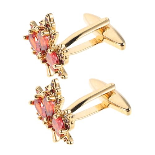 FOMIYES Elegante Manschettenknöpfe Herren Maple Leaf Design Kristall Hochzeit Jubiläum Business Stilvolle Hemdaccessoires von FOMIYES