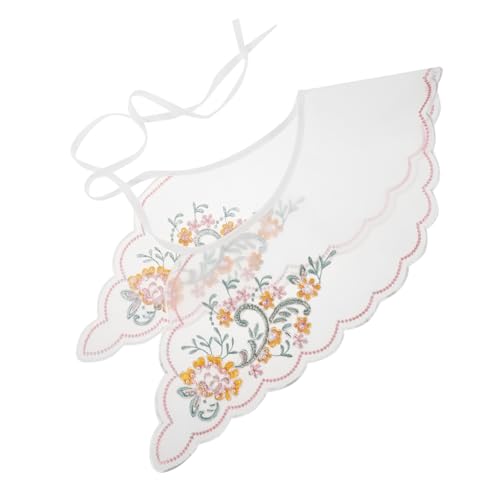 FOMIYES Eleganter Falscher Kragen für Damen mit Besticktem Blumenmuster Leichter Atmungsaktiver Schalkragen zum Vielseitiges Modeaccessoire für Blusen und Festliche Anlässe von FOMIYES