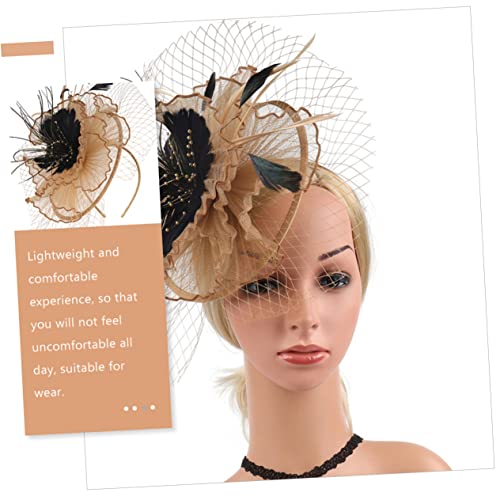 FOMIYES Eleganter Fascinator Haarclip und Stirnband mit Federn Vielseitiger Kopfschmuck für Damen Geeignet für Tea Party Hochzeit Cocktail Festival und Festliche Anlässe Abnehmbar und von FOMIYES