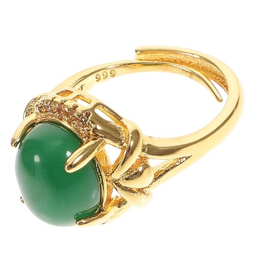 FOMIYES Eleganter Grüner Fingerring Vergoldet Verstellbar Modisch Stilvoll Damen Schmuck Geschenk von FOMIYES