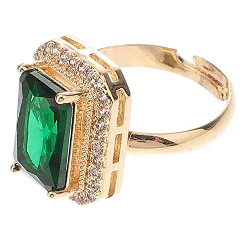 FOMIYES Eleganter Grüner Zirkonring Damen Verlobungsring Hochzeitsgeschenk Klassisch Modisch Schmuck für Frauen von FOMIYES
