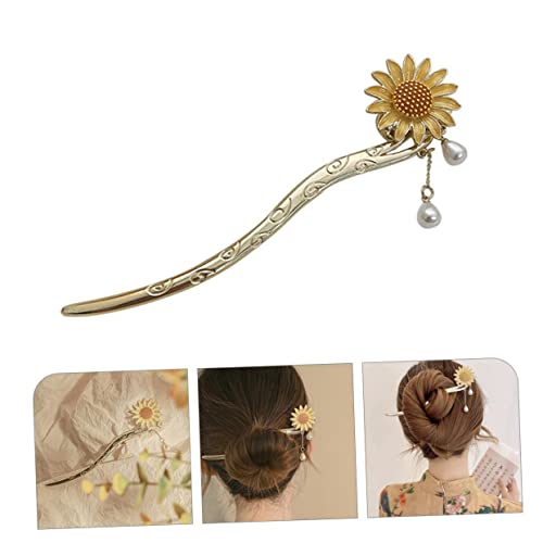 FOMIYES Eleganter Sonnenblumen Haarnadel mit Quaste Haarnadel für Dutts Modischer Haarschmuck für Damen Geeignet für Alltag Hochzeit Party und von FOMIYES