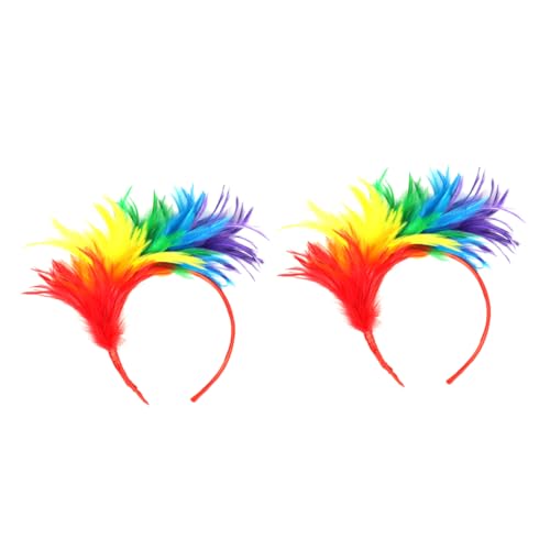 FOMIYES Modisches Stirnband Für Damen Haarband Brautschmuck Elegant Für Partys Auftritte Kopfbedeckungen 2 Stück Regenbogen von FOMIYES